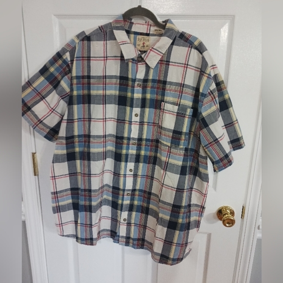 Red Head Brand Co short sleeve button front plaid shirt size 3XL - Picture 1 of 6